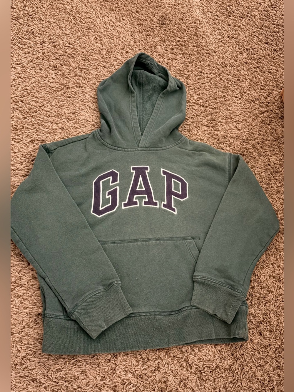 Boys Gap Dark Green Hoodie with Navy Logo